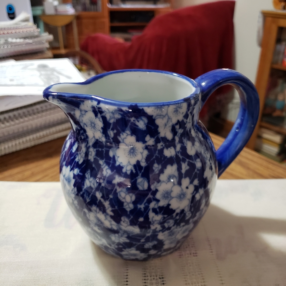 Vintage Victoria Ware Ironstone Blue Flow Pitcher